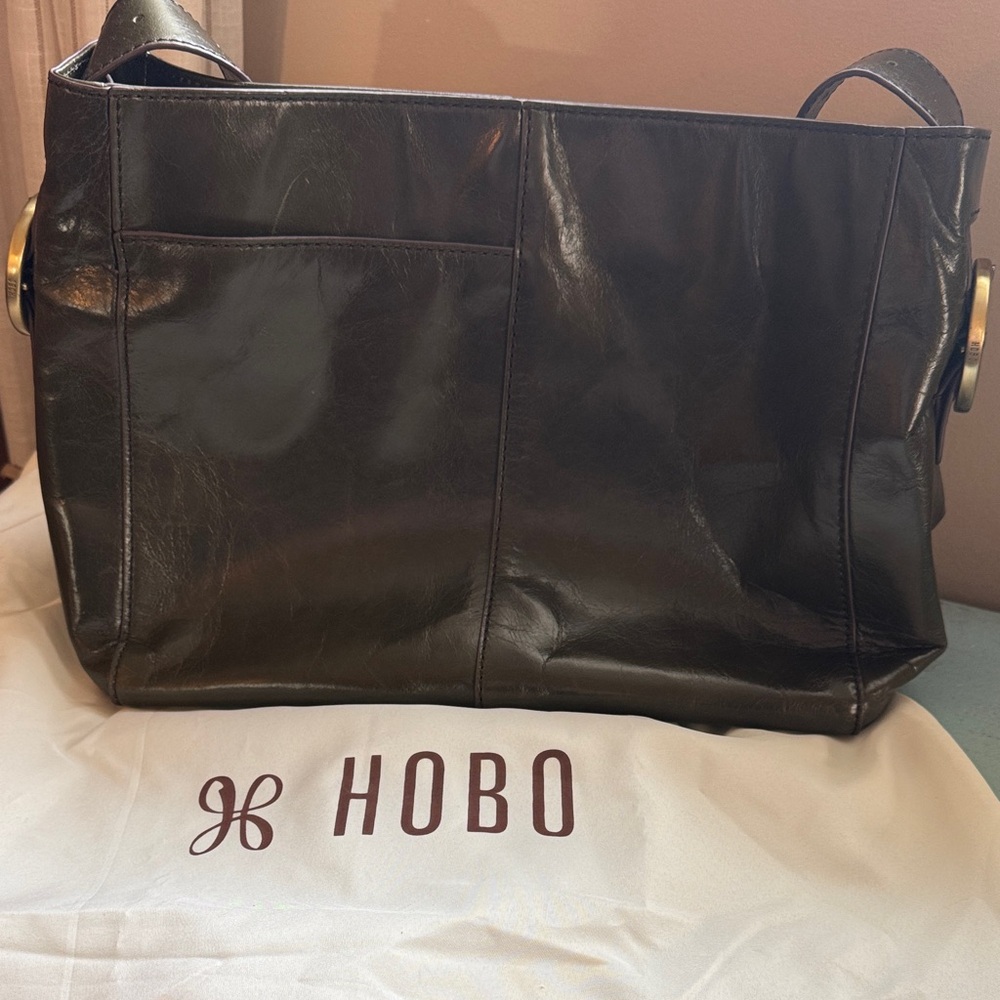 HOBO Olive Green Render Leather Shoulder Bag